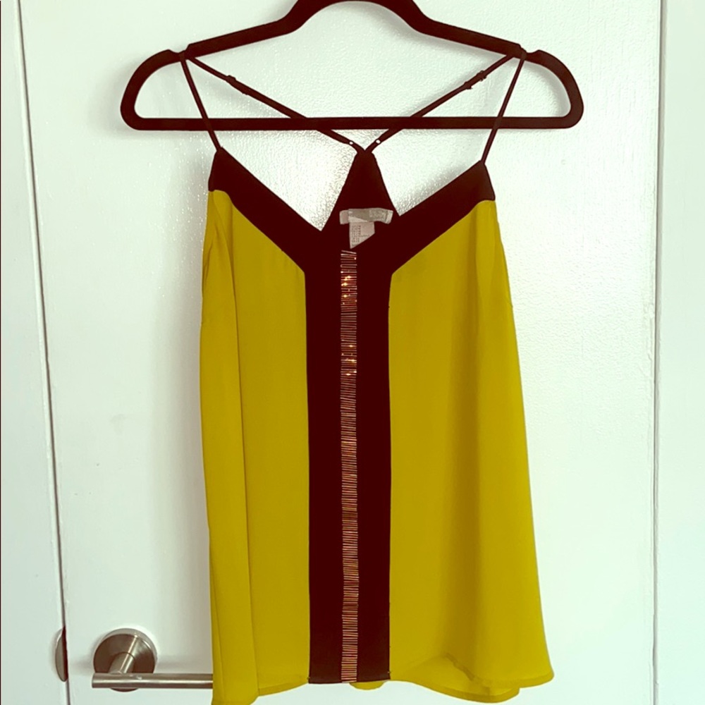 Mustard Tank with Beading Embellishment